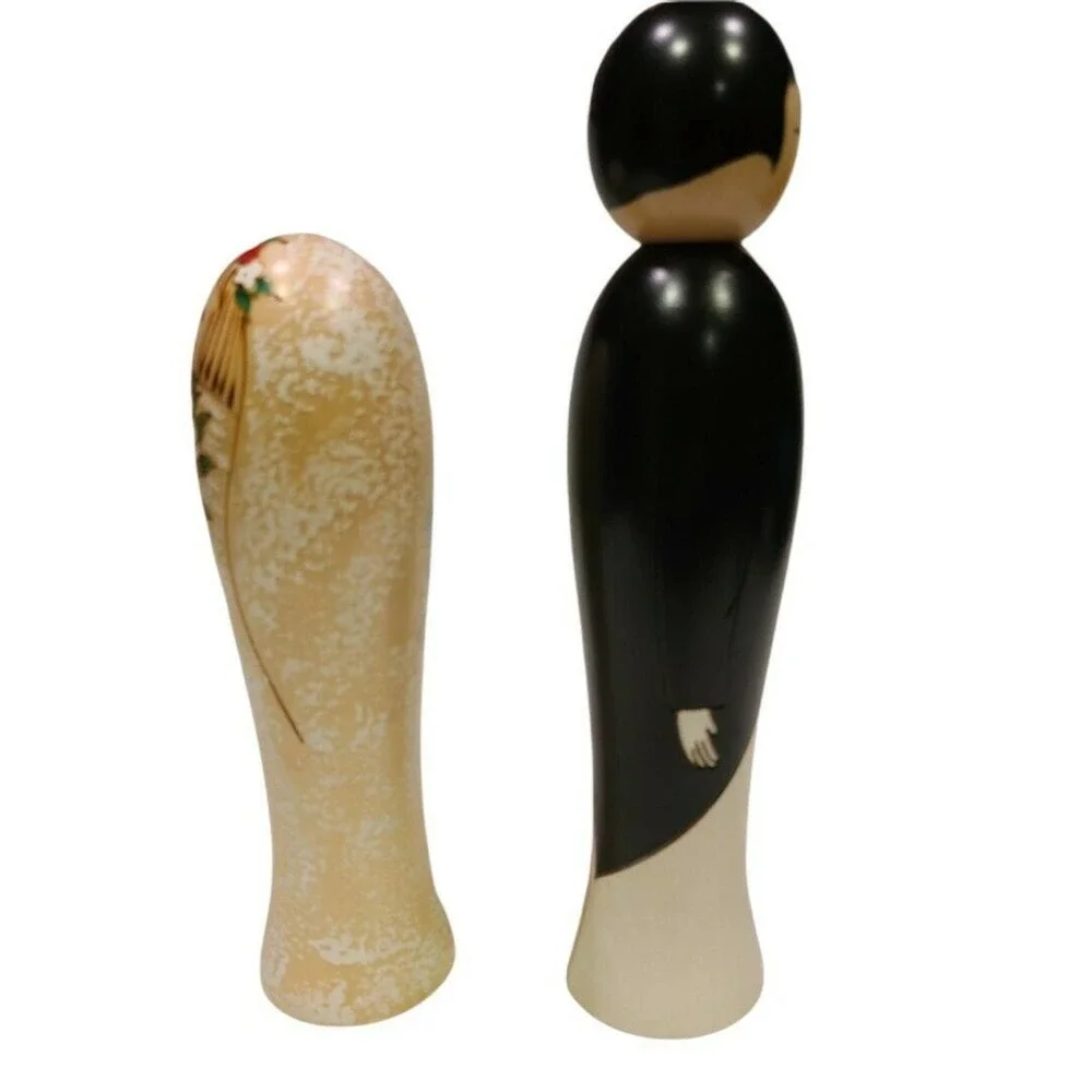 "Usaburo Kokeshi" Wedding Set [San-Ai Handmade] From Japan Bride and Groom EUC - Picture 4 of 8